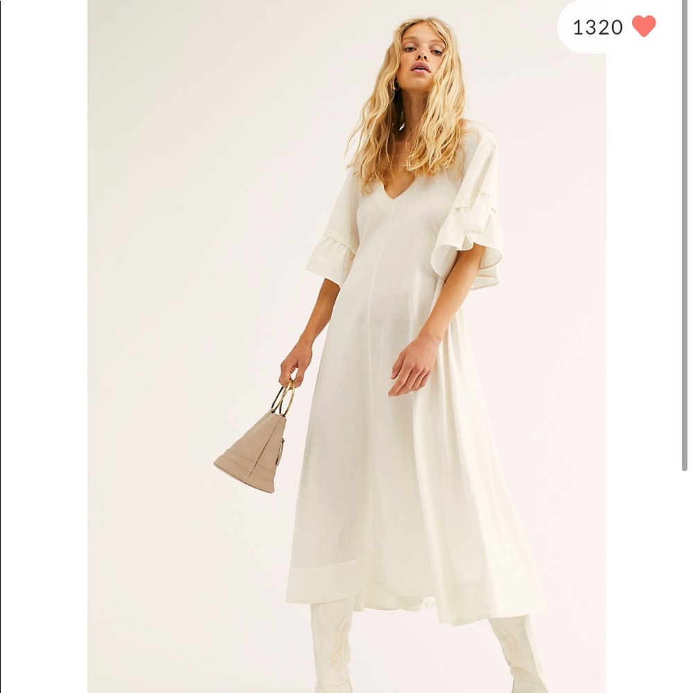 Free People What A Stunner Midi Dress Ivory